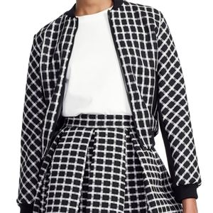 New Maje checkered jacquard bomber jacket